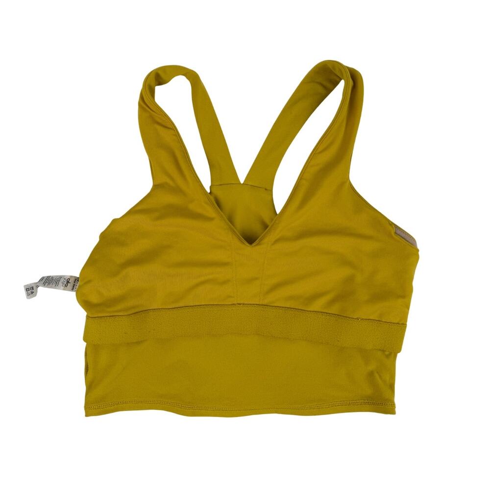 Alo Yoga Mustard Yellow Longline V-Neck Racerback Sports Bra Size M - Picture 6 of 10